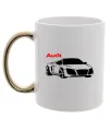Чашка з кольоровою ручкою Audi car and logo Золото фото