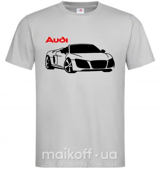 Мужская футболка Audi car and logo Серый фото