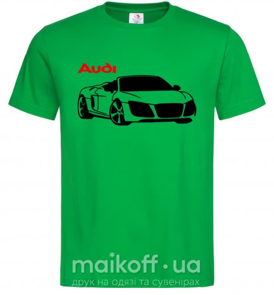 Мужская футболка Audi car and logo Зеленый фото