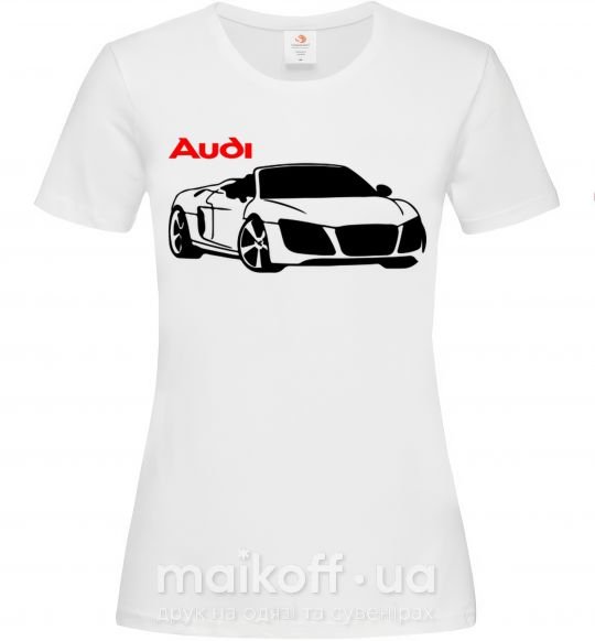 Женская футболка Audi car and logo Белый фото