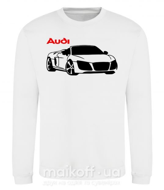 Світшот Audi car and logo Білий фото