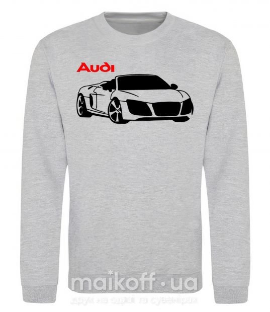 Світшот Audi car and logo Сірий меланж фото