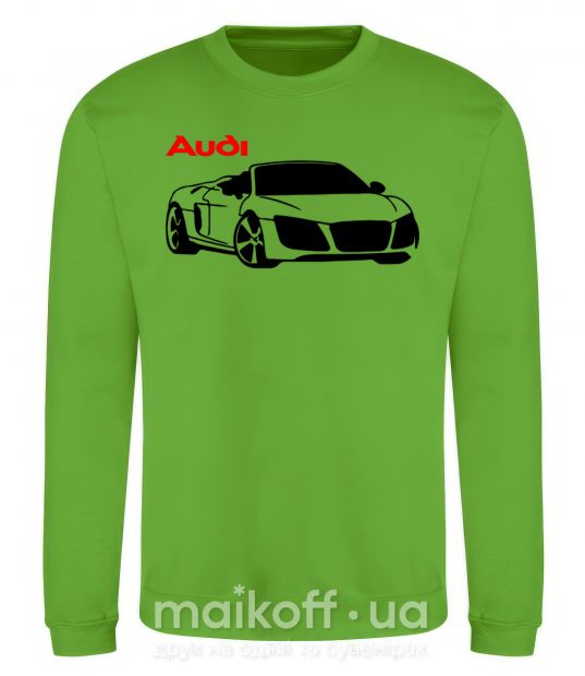 Світшот Audi car and logo Лаймовий фото