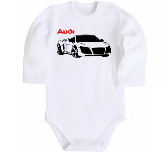 Дитячий бодік Audi car and logo Білий фото