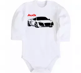 Дитячий бодік Audi car and logo Білий фото