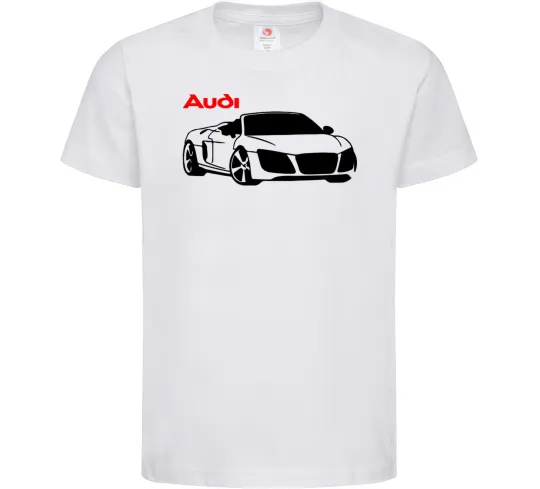Дитяча футболка Audi car and logo Білий фото