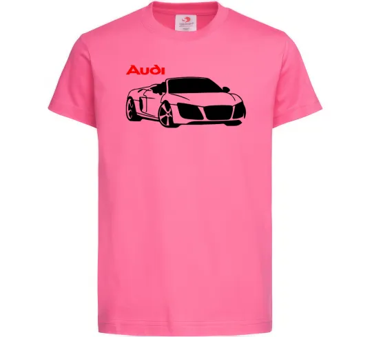 Дитяча футболка Audi car and logo Яскраво-рожевий фото