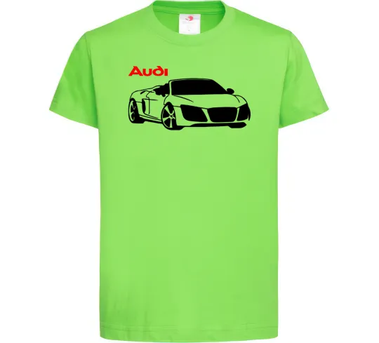 Дитяча футболка Audi car and logo Лаймовий фото