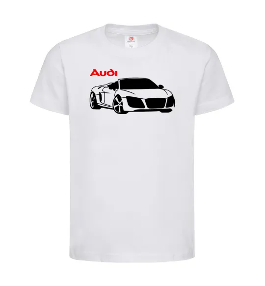 Детская футболка Audi car and logo Белый фото