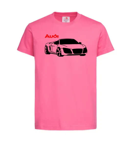 Детская футболка Audi car and logo Ярко-розовый фото
