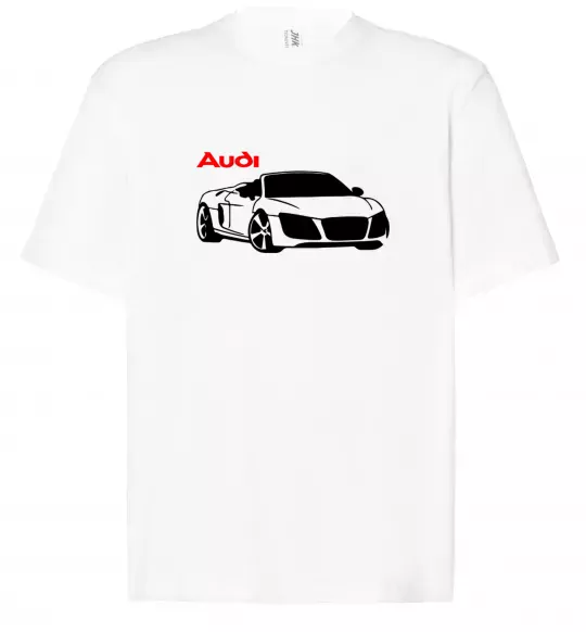 Футболка Оверсайз Audi car and logo Белый фото