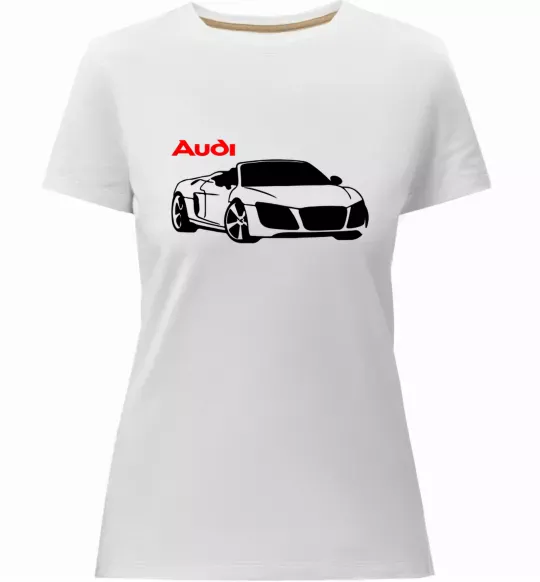 Женская премиум футболка Audi car and logo Белый фото