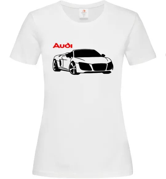 Женская футболка Audi car and logo Белый фото