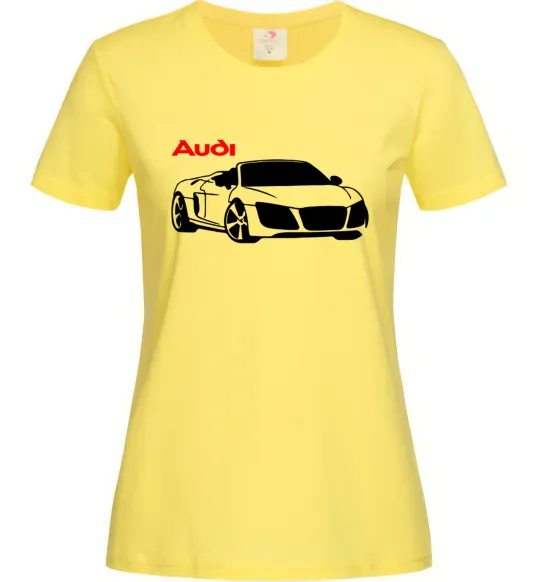 Женская футболка Audi car and logo Лимонный фото