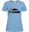 Женская футболка Audi car and logo Голубой Женская футболка Audi car and logo Голубой фото