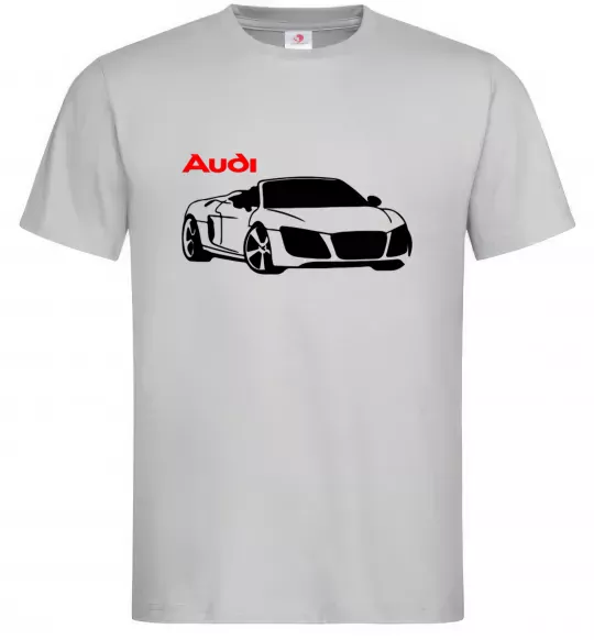 Чоловіча футболка Audi car and logo Сірий фото