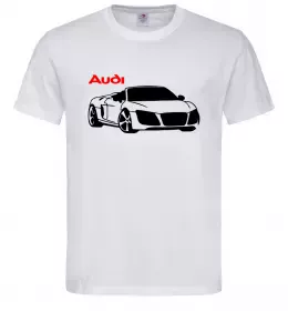 Мужская футболка Audi car and logo Белый Мужская футболка Audi car and logo Белый фото