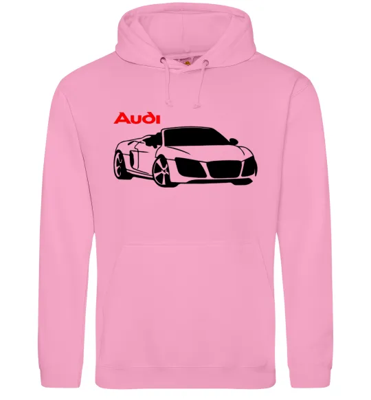 Чоловіча толстовка (худі) Audi car and logo Рожевий фото