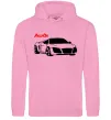 Чоловіча толстовка (худі) Audi car and logo Рожевий фото