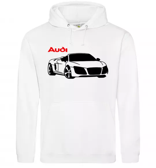 Мужская толстовка (худи) Audi car and logo Белый фото