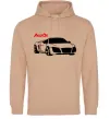 Мужская толстовка (худи) Audi car and logo Песочный фото