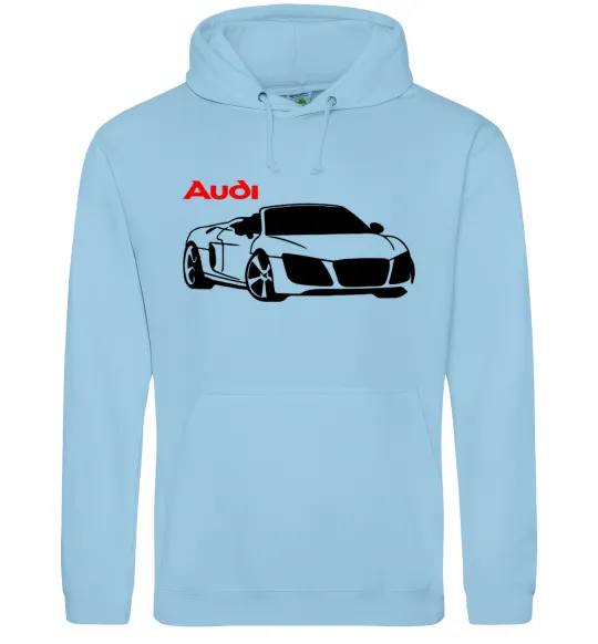 Чоловіча толстовка (худі) Audi car and logo Блакитний фото