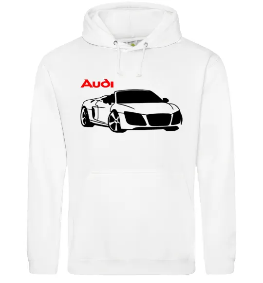 Жіноча толстовка (худі) Audi car and logo Білий фото