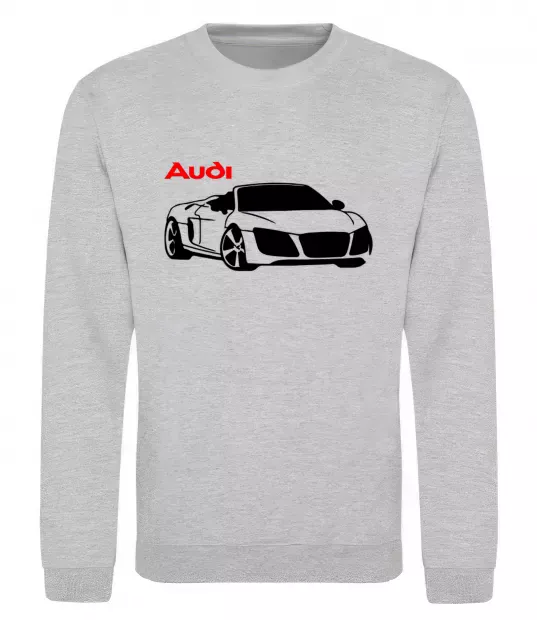 Світшот Audi car and logo Сірий меланж фото