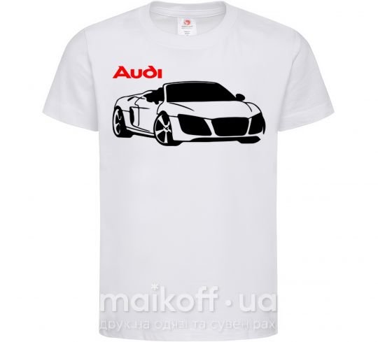 Детская футболка Audi car and logo Белый фото