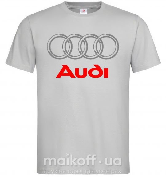 Мужская футболка Audi logo gray Серый фото