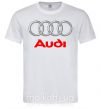 Мужская футболка Audi logo gray Белый фото
