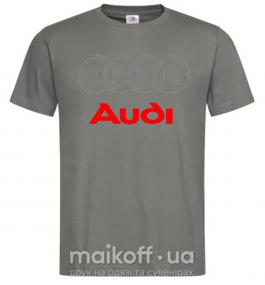 Чоловіча футболка Audi logo gray Графіт фото