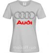 Женская футболка Audi logo gray Серый фото