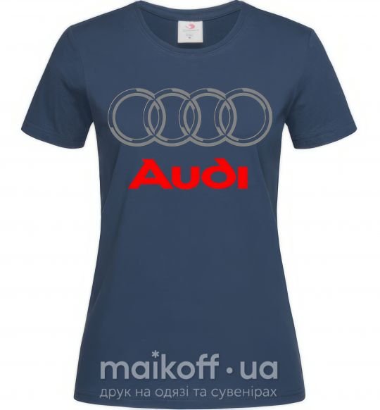 Женская футболка Audi logo gray Темно-синий фото