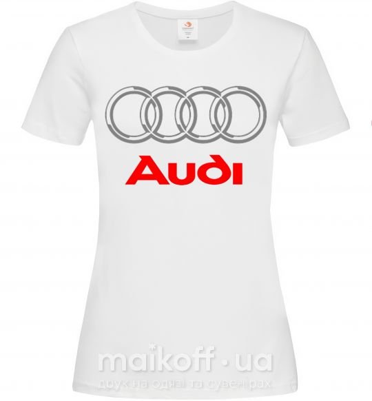 Женская футболка Audi logo gray Белый фото