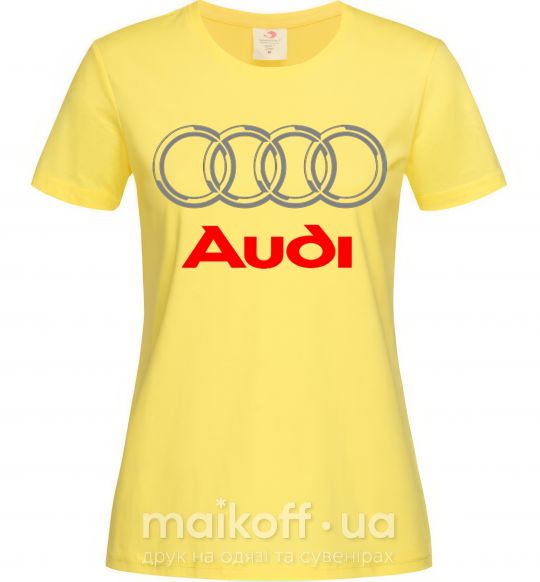 Женская футболка Audi logo gray Лимонный фото