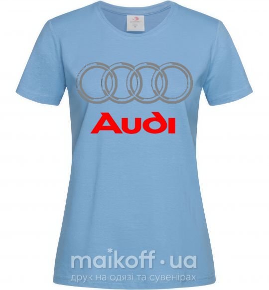 Жіноча футболка Audi logo gray Блакитний фото