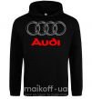 Женская толстовка (худи) Audi logo gray Черный фото