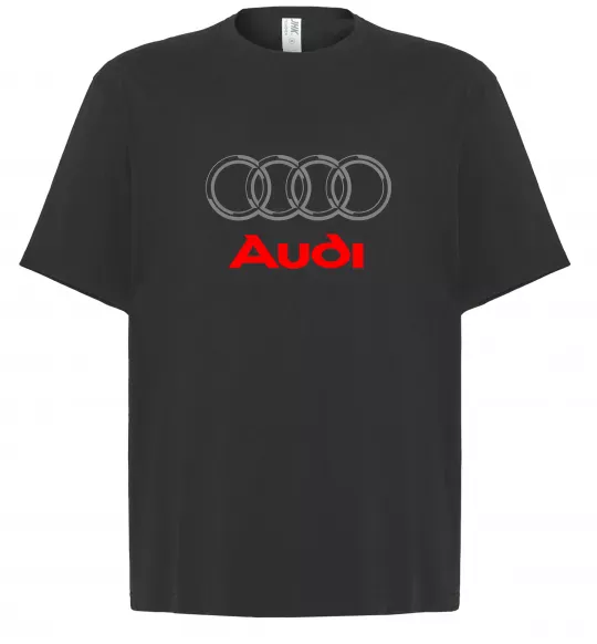Футболка Оверсайз Audi logo gray Черный фото