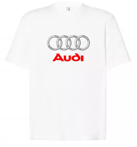 Футболка Оверсайз Audi logo gray Белый фото