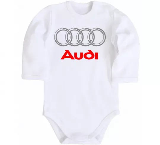 Детский боди Audi logo gray Белый фото