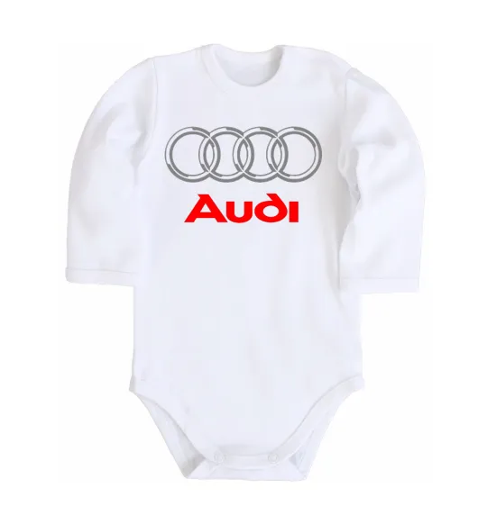Детский боди Audi logo gray Белый фото