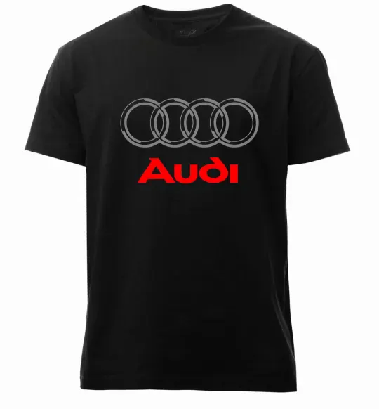 Чоловіча преміум футболка Audi logo gray Чорний фото