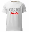 Чоловіча преміум футболка Audi logo gray Білий фото