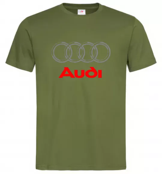 Чоловіча футболка Audi logo gray Оливковий фото