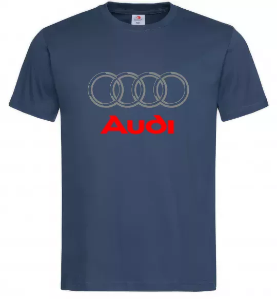 Чоловіча футболка Audi logo gray Темно-синій фото