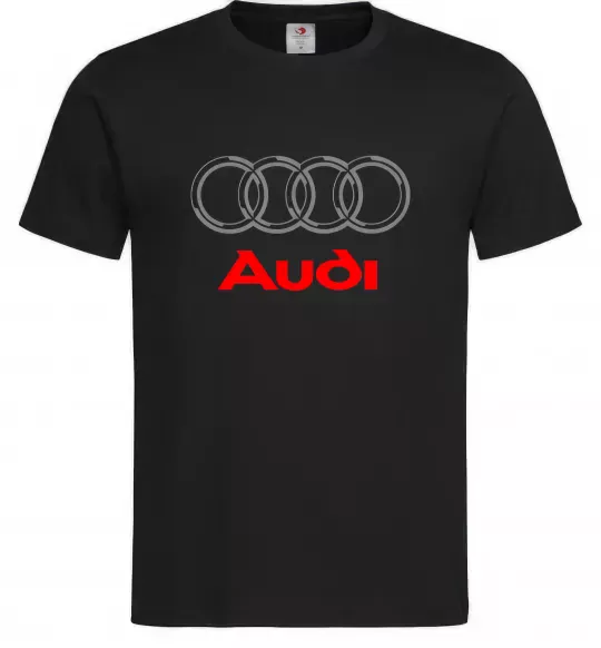Чоловіча футболка Audi logo gray Чорний фото