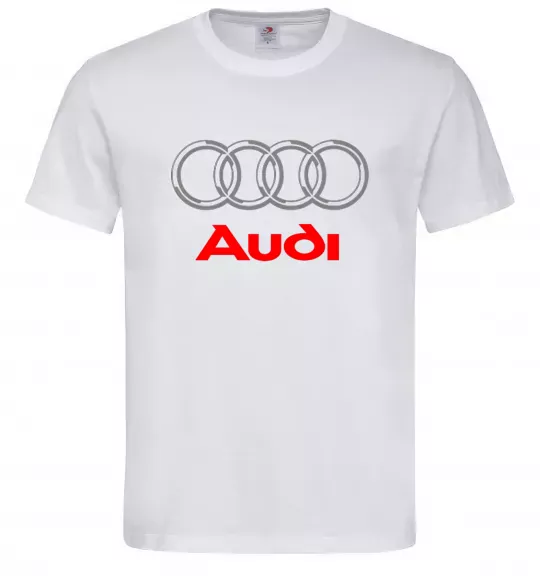 Чоловіча футболка Audi logo gray Білий фото