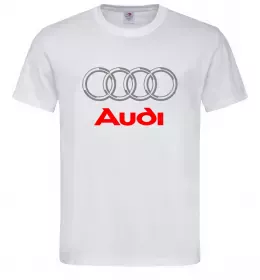 Чоловіча футболка Audi logo gray Білий фото