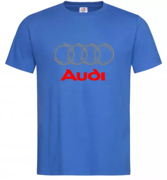 Чоловіча футболка Audi logo gray Яскраво-синій фото